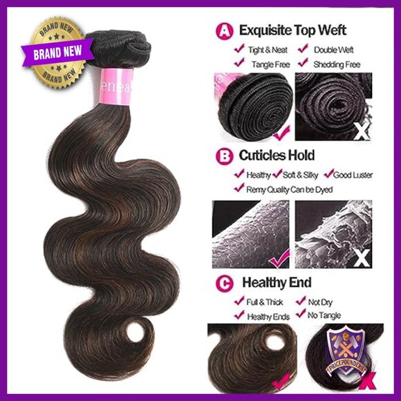 Brazilian Body Wave Virgin Hair Extensions 3 Bundles 10 12 14 Inch main image 4